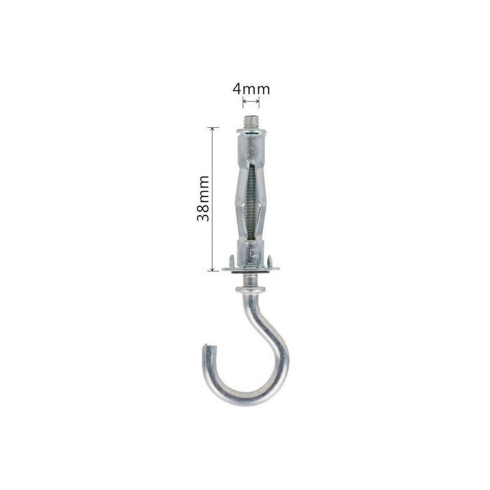 Trade Shop - Set 3 Tasselli Metallo Espandibile Gancio Viti A Espansione Stile C 4x38mm 92858 -