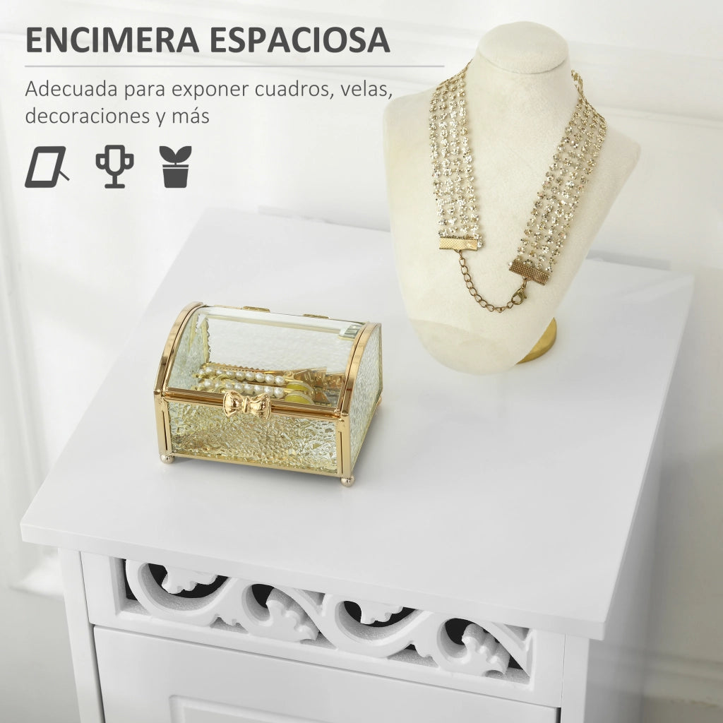 Cassettiera Bianca con 3 Cassetti ¨C zephmum ¨C 29.8x29.8x68.5 cm