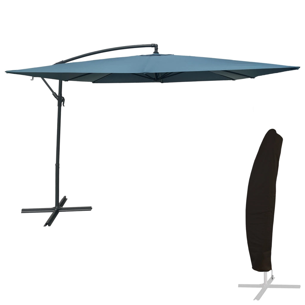 Ombrello offset MOLOKAI quadrato 2,7x2,7m blu grigio + copertura