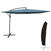 Ombrello offset MOLOKAI quadrato 2,7x2,7m blu grigio + copertura