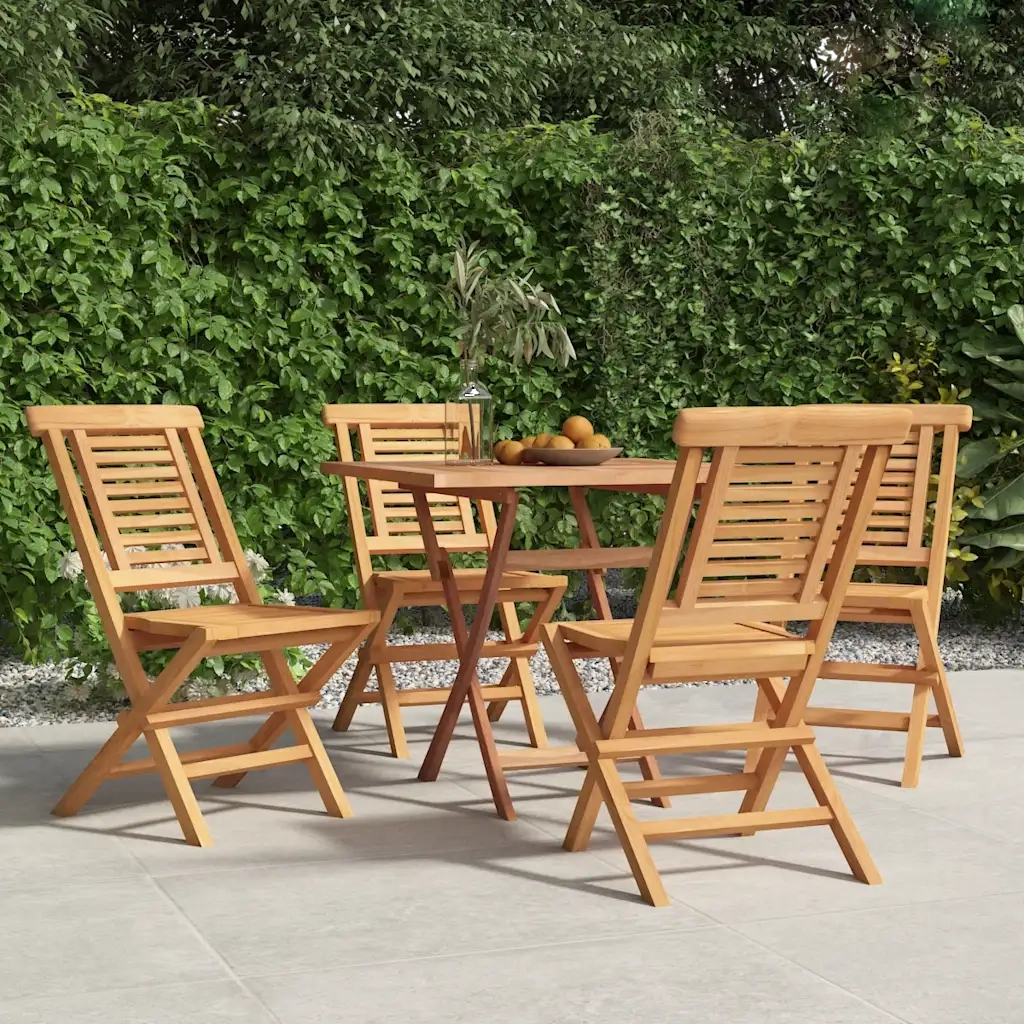 Sedie da Giardino Pieghevoli 4pz 47x63x90cm Legno Massello Teakcod mxl 100264