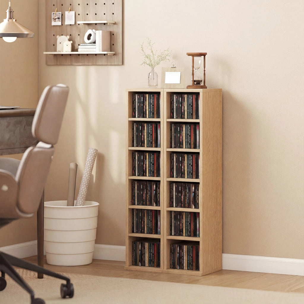 Armadio per CD e DVD ¨C Zephmum ¨C Legno naturale 21x22.5x88.5 cm