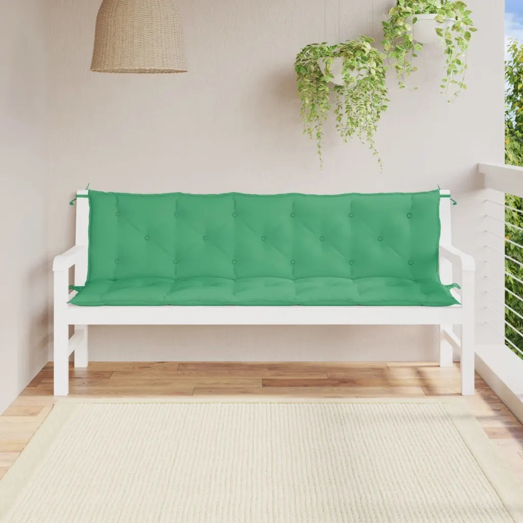 Cuscini Panca da Giardino 2 pz-Set di 2 Cuscini per panchina da esterno Verdi 180x50x7cm Tessuto Oxford