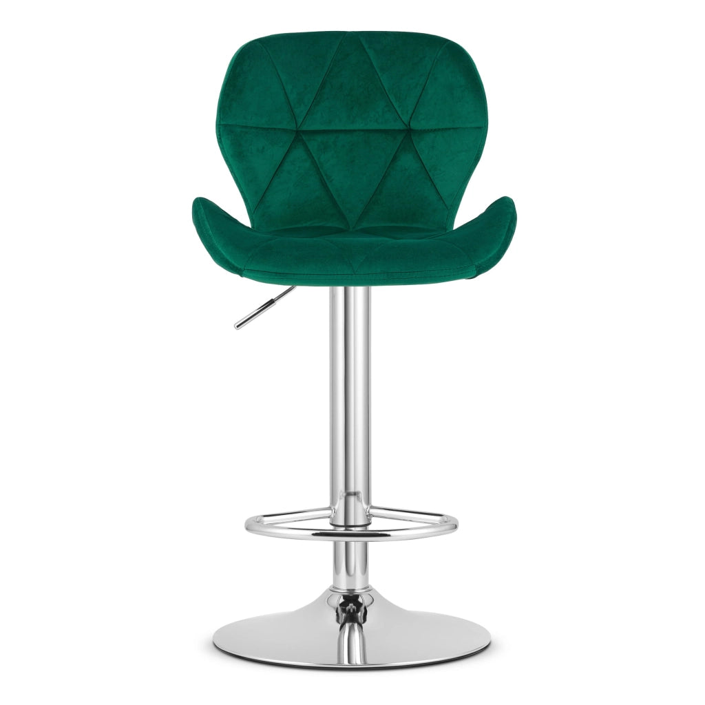 Sgabello VALORA WEST - velluto verde / cromo basel - Design girevole