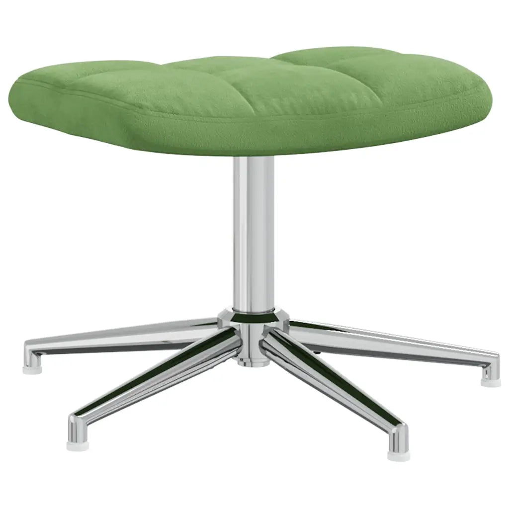 Poltrona Relax con Poggiapiedi Verde Chiaro in Velluto 328131