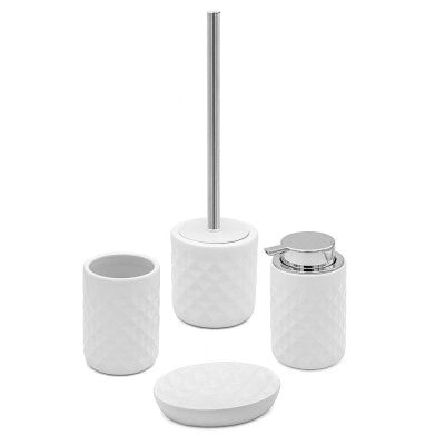 Portaspazzolino da appoggio bianco in ceramica Cristal