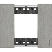 Placca Bticino Living Now 2 moduli colore acciaio KA4802ZG