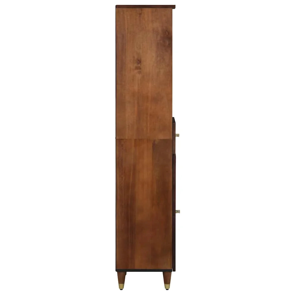 Credenza moderna rettangolare con contenitore e anta a filo 38 x 33 x 160 cm in legno di mango color miele 02_0057879