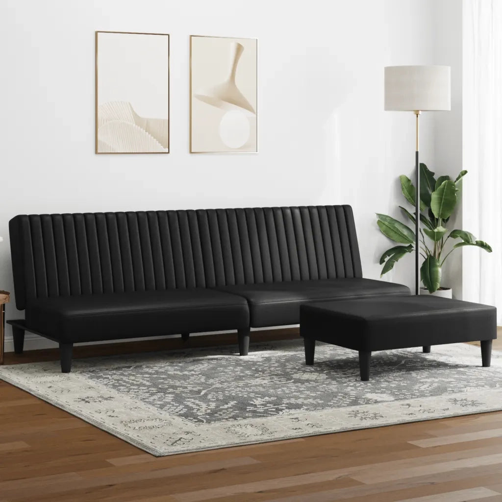Set di Divani 2 pz Nero in Similpelle