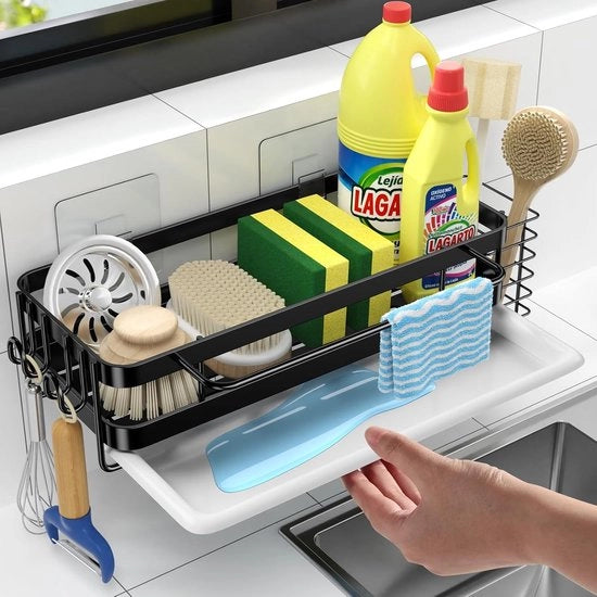 Organizzatore per pennelli da cucina - Spazio risparmiato - Nero - Acciaio inossidabile
