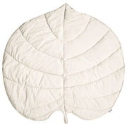 Tappeto per bambini in cotone bianco sporco a forma di foglia trapuntato 110 x 110 cm accessorio per la cameretta dei bambini