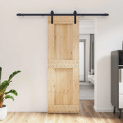 Porta scorrevole Naturale e Nero 70 x 210 cm 3444917