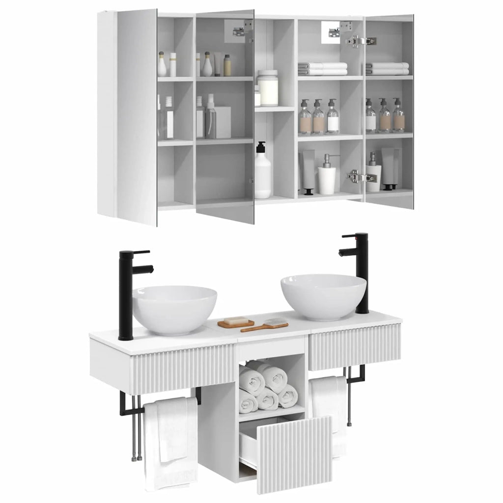 Set di Armadi da Bagno 4 pcs Bianco 103,5 x 15,5 x 70 cm 3406263