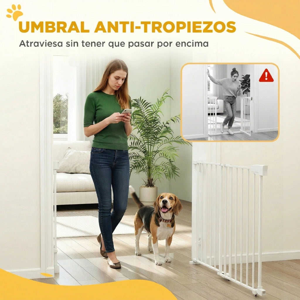 Cancello per Cani ¨C zephmum ¨C Bianco 74.5-111.5 cm