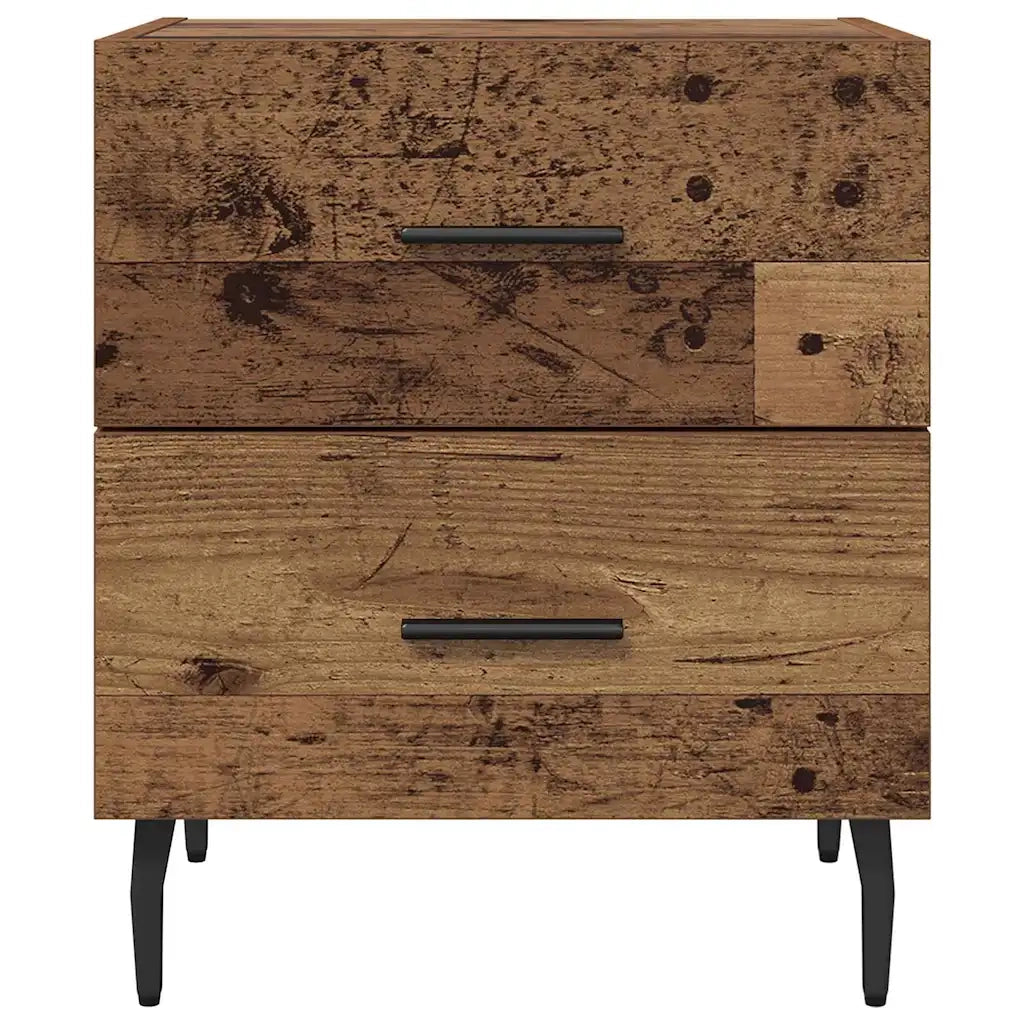 Set di 2 Comodini | Armadio da Notte | Mobiletto da notte Legno vecchio 40 x 35 x 47,5 cm
