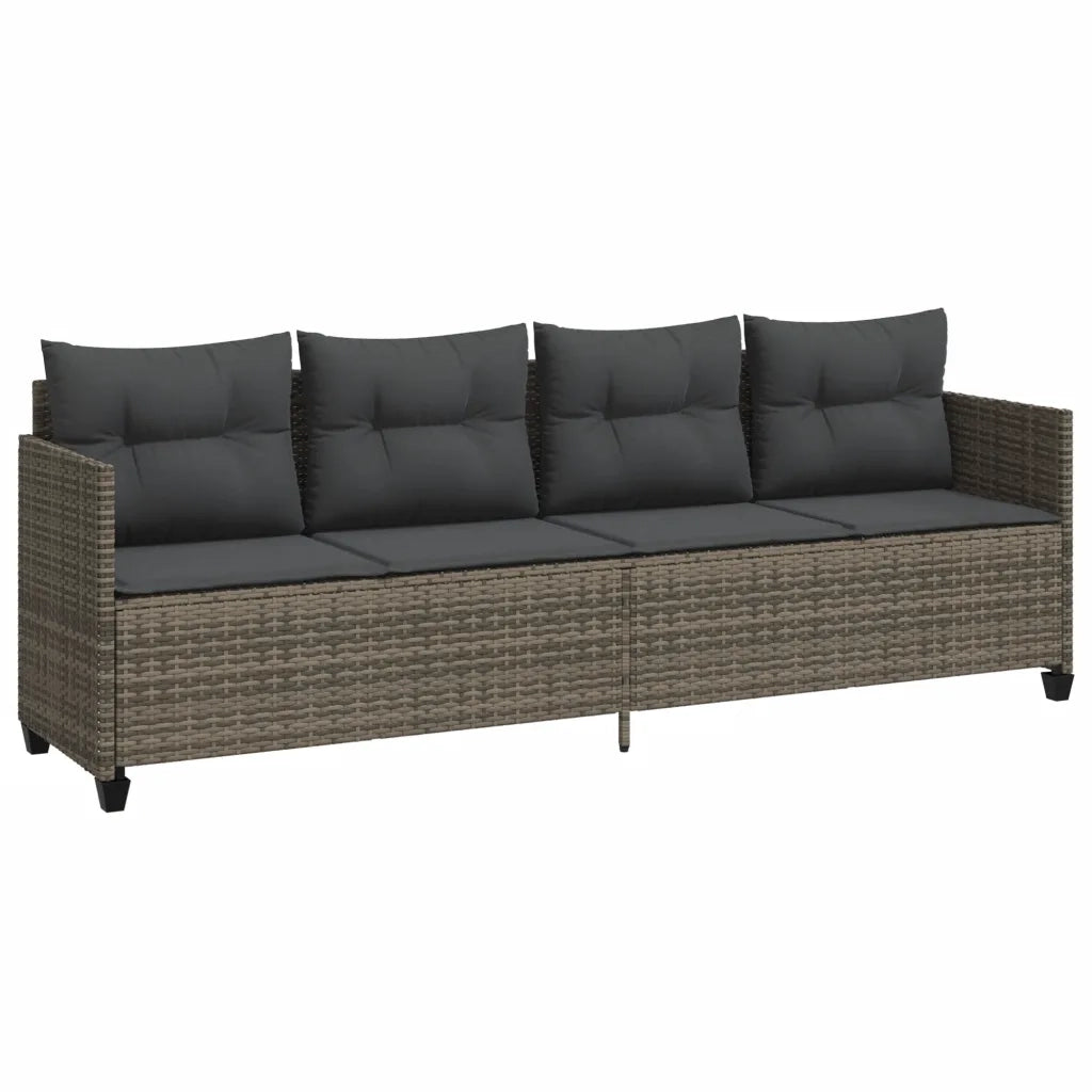 Set Divano da Giardino 5 pz con Cuscini Grigio in Polyrattan 3261523