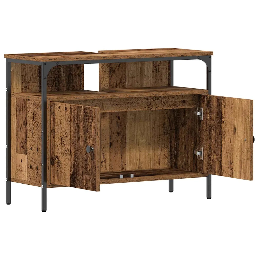 Armadio per Lavabo da Bagno-Armadietto da bagno-Mobiletto da bagno Legno vecchio 80 x 30 x 60 cm