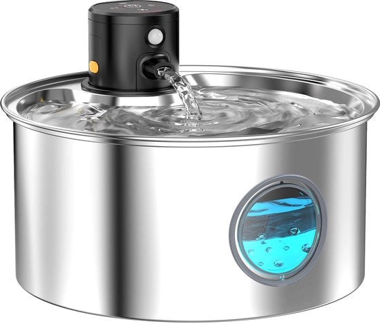 Fonteino per gatti a batteria Fonteino per gatti in acciaio inossidabile: Fonteino per gatti a batteria - Fonteino per gatti con sensore di movimento - 3.2L Fonteino per cani con sensore di movimento - Dispensatore di acqua a batteria