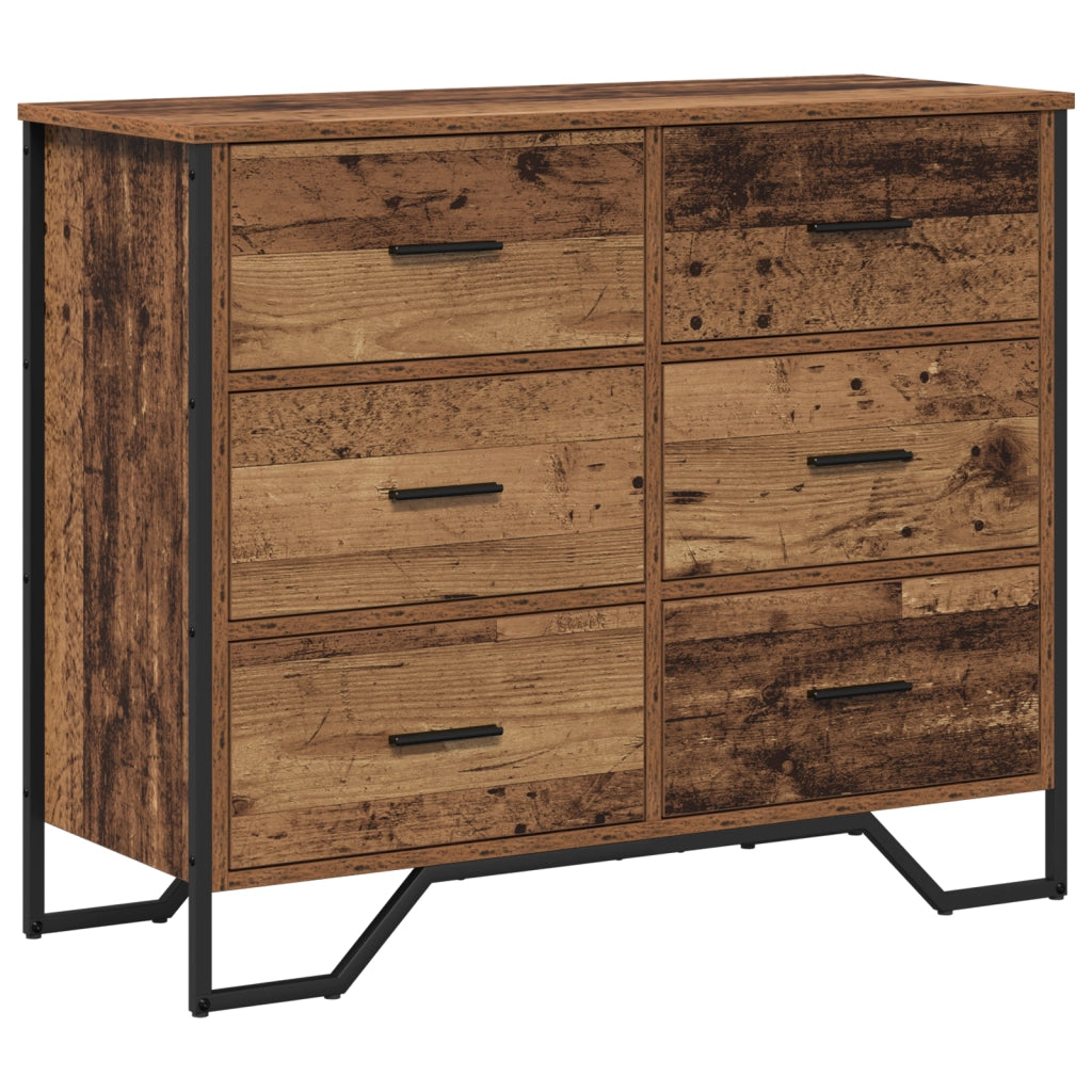 Cassettiera Legno Vecchio 91x35.5x74.5 cm Legno Ingegnerizzato