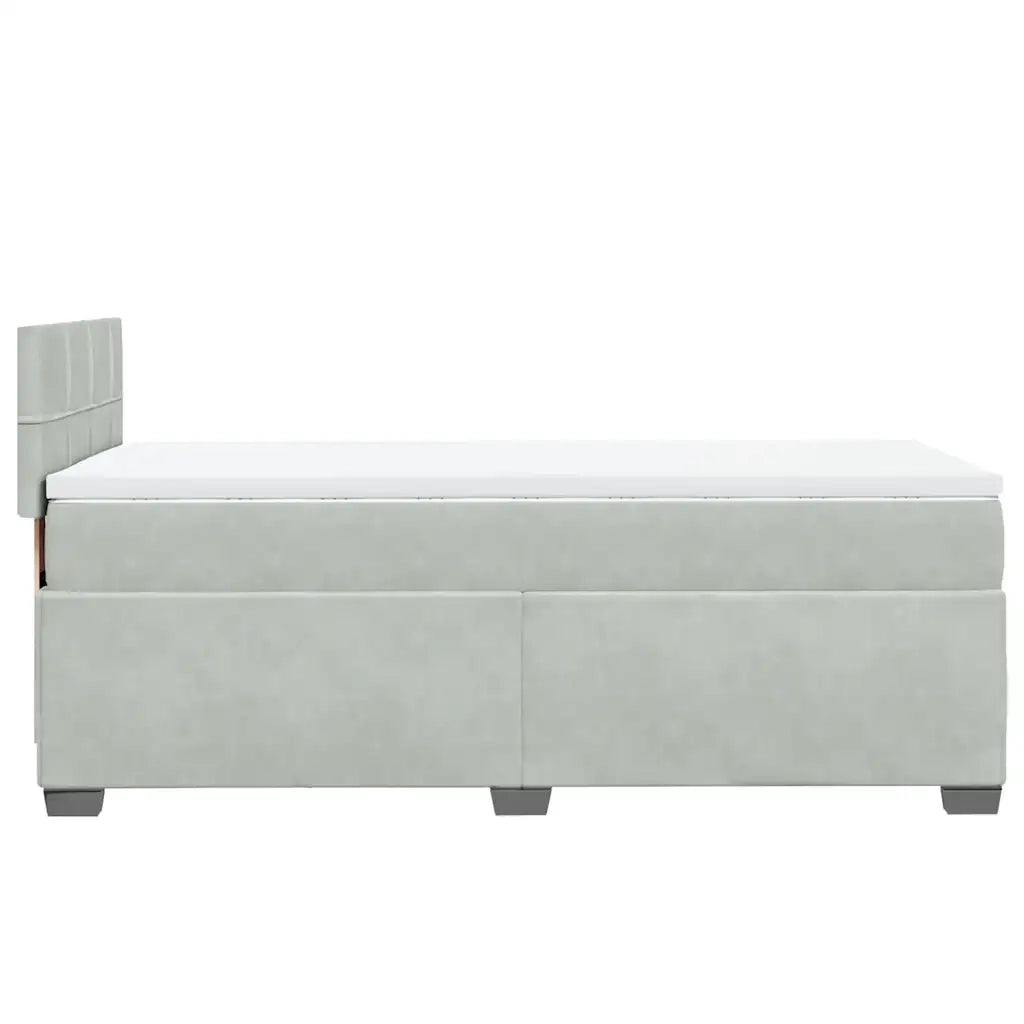 Giroletto a Molle con Materasso Grigio Chiaro 90x190 cm Velluto 3288498