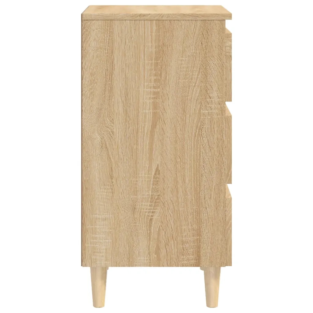 Comodino con Gambe in Legno Massello Rovere Sonoma 40x35x69cm cod mxl 44230