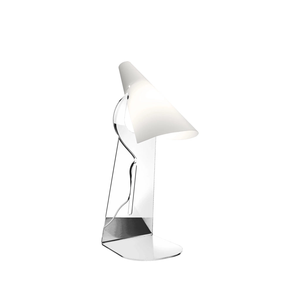 Lampada Da Scrivania Moderna Calle Polilux ® Trasparente E Metallo 1 Luce E14
