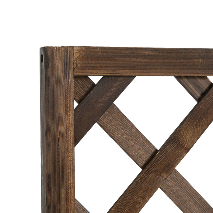 Fioriera da Giardino con Traliccio 72,5x31,5x149,5 cm in Legno di Abete Carbonizzato