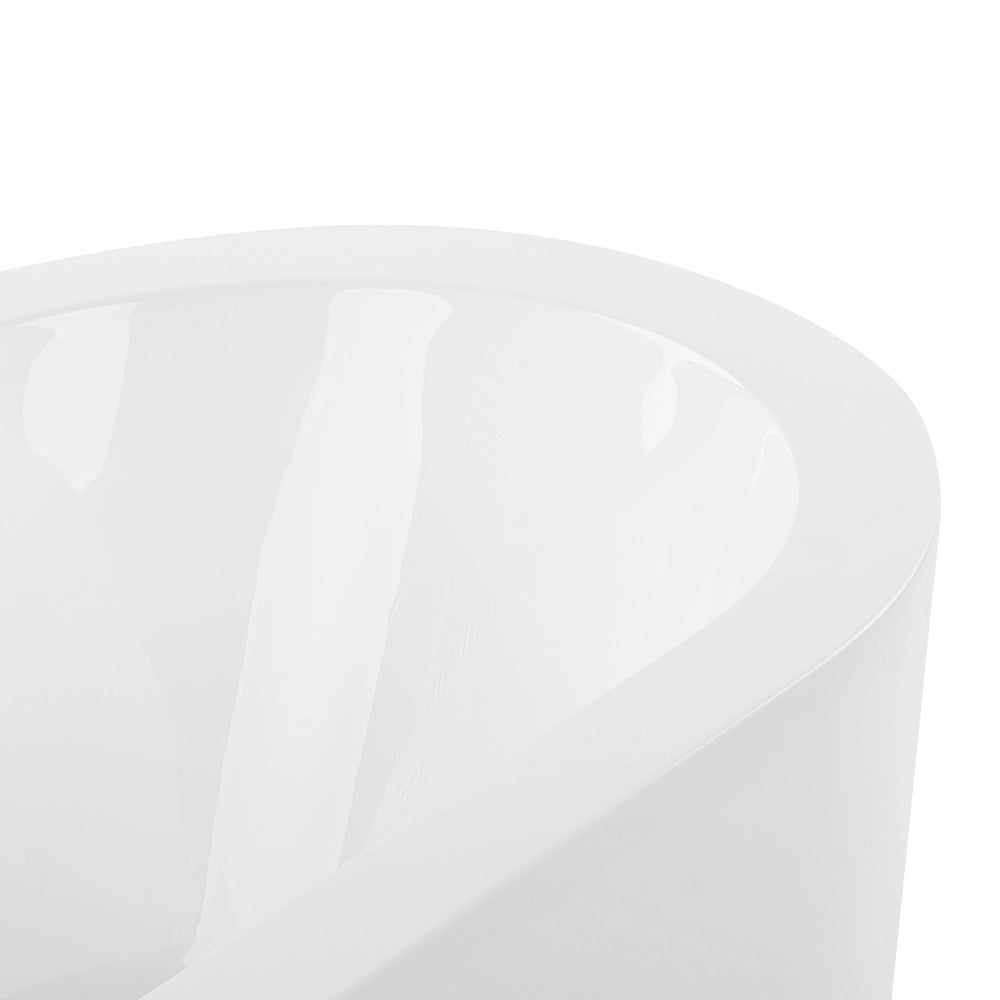 Vasca da bagno freestanding bianco sanitario acrilico ovale singolo 170 x 80 cm con infissi design moderno minimalista