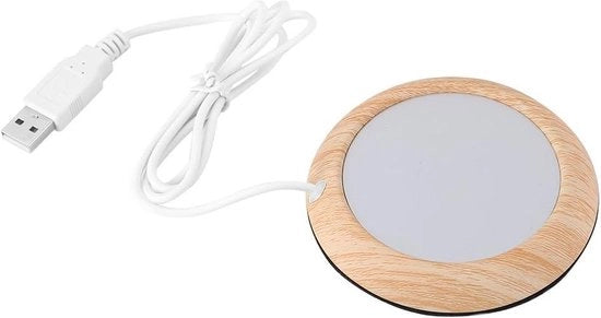 Isolante creativa in legno per biberon - matrice di riscaldamento USB per bevande calde - biberon per ufficio tè latte caffè - guanciale di riscaldamento per biberon - modello kustmotorschip colore giallo