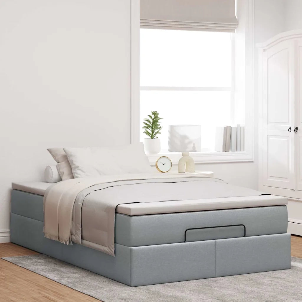 Struttura Letto Pouf con Materasso 120x190 cm in Tessuto 3311092