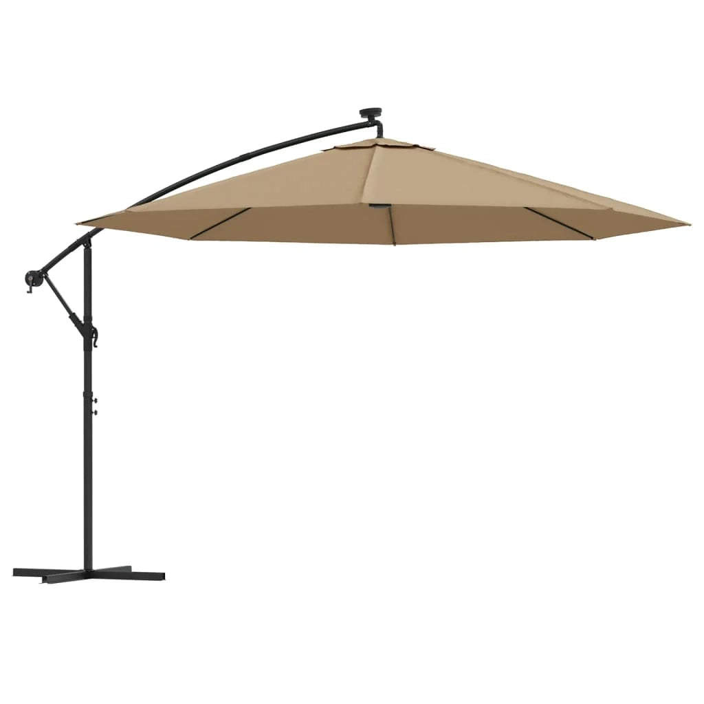Ombrellone mobile da giardino con portalampada e palo in metallo 350 cm tortora 02_0008655
