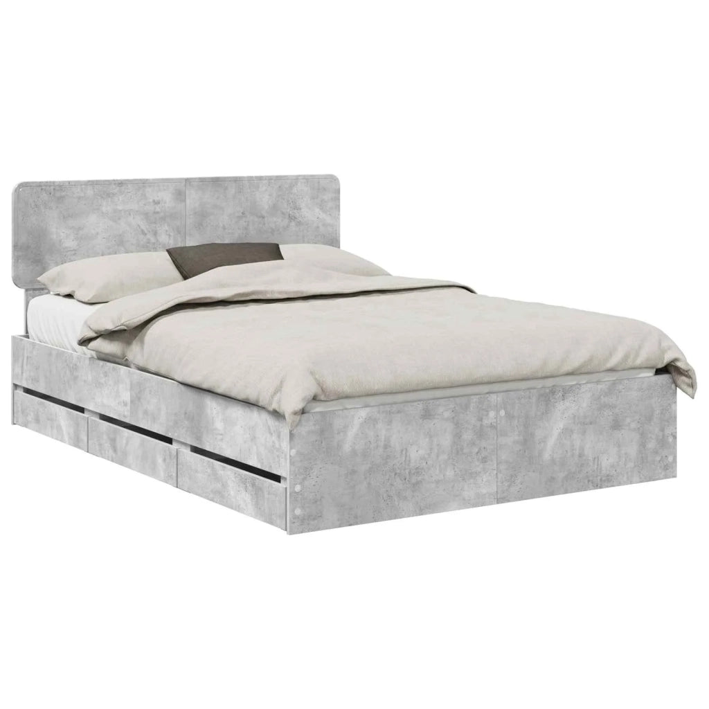 Struttura del letto con cassetto Grigio Cemento 140 x 200 cm 3412181