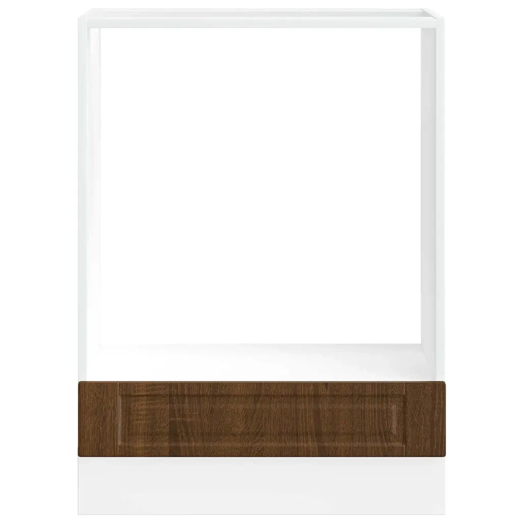 Mobile forno classico design moderno 60 x 46 x 81,5 cm ampio spazio contenitivo legno di rovere ingegnerizzato marrone 02_0050309