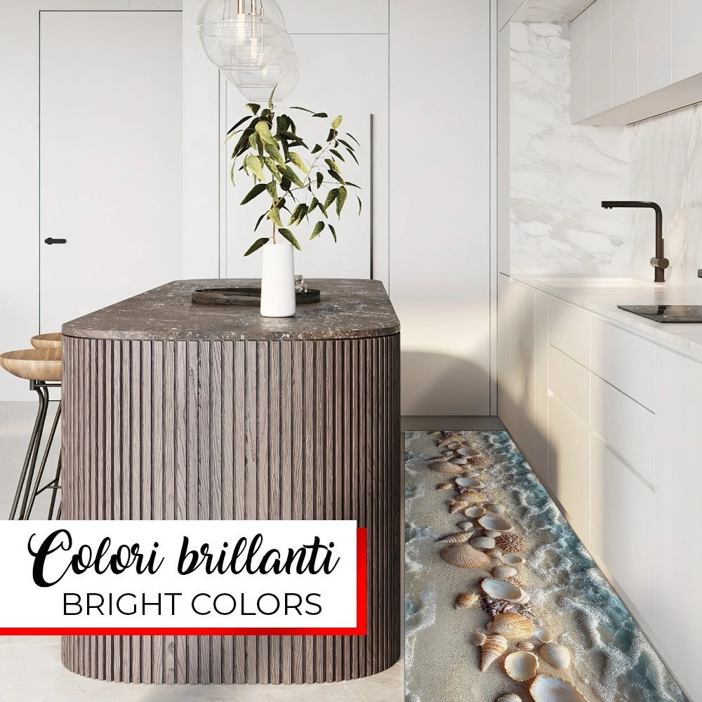Tappeto Cucina Pvc 51x180 cm Morbido Passatoia Antimacchia Gomma Antiscivolo Flessibile Spiaggia