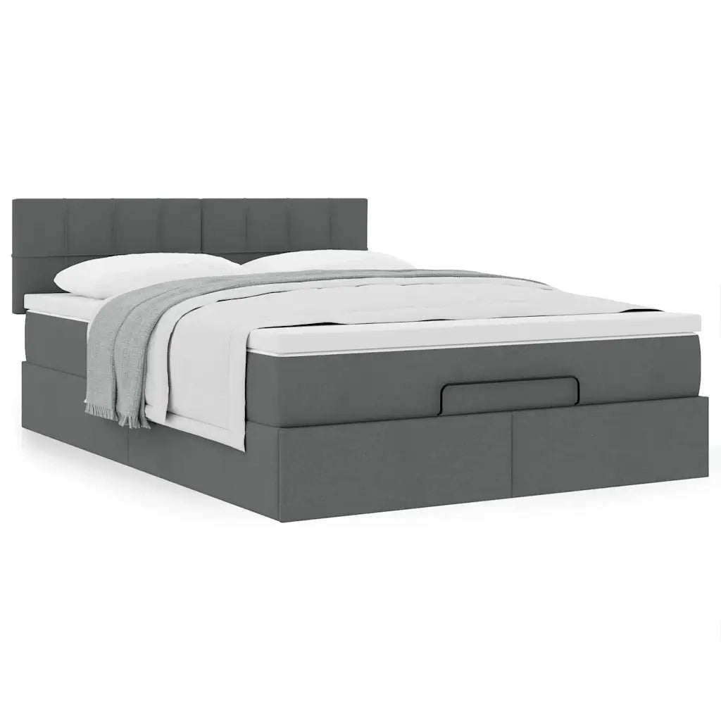 Pouf Letto con Materasso Grigio Scuro 140x190 cm in Tessuto 3311457