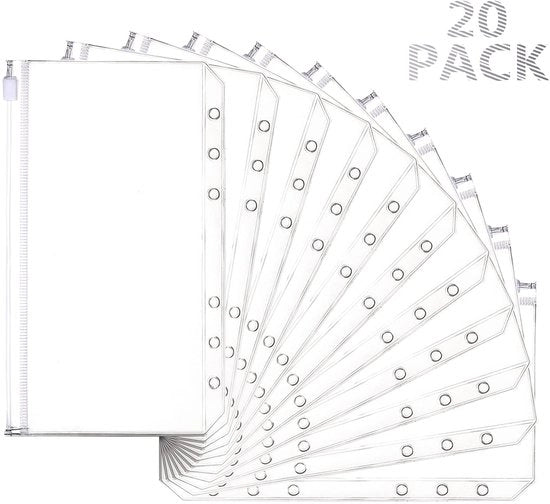Mappa di Bilancio A6 6-fogli - PVC - Pianificatore di Spese - Organizzatore di Denaro - Riparabile - 10 pezzi - Impermeabile/Resistente alle Scalfitture - Mappa di Bilancio