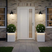 Fioriera da giardino con LED 2 pz Bianco 30 x 30 x 30 cm 8008059