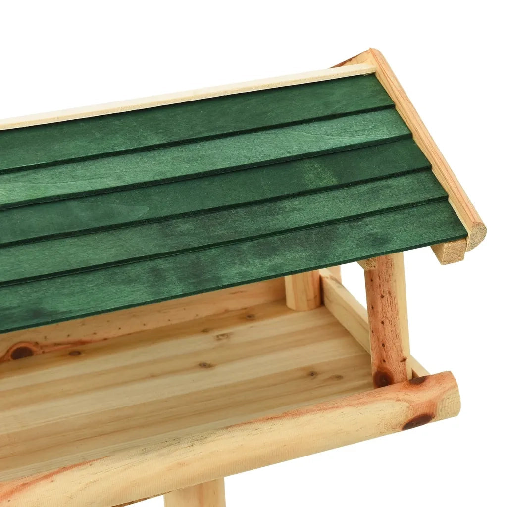 Mangiatoia Uccelli con Supporto 37x28x100 cm in Legno Abete CFW3666614