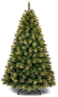 Albero di Natale Artificiale Realistico Folto 210 cm 757 Rami Verde Punte Oro