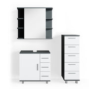 Vicco Set mobili bagno Antracite 3 parti