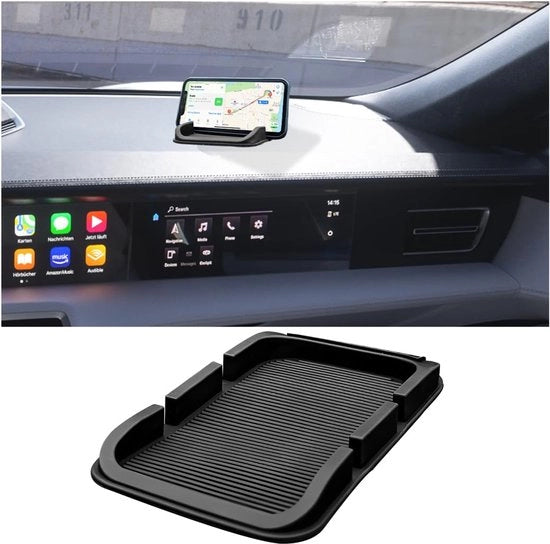 Matrice antiscivolo 3 in 1 per auto, mattoncini antiscivolo per dashboard, panno di silicone per auto con adesivi, panno profumante per smartphone, occhiali da sole GPS con contenitore per munizioni.