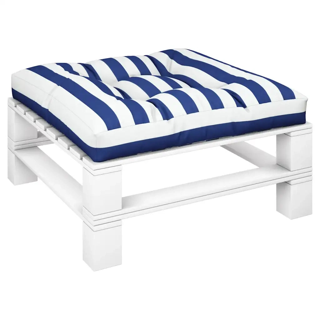 Cuscino per Pallet Strisce Bianche e Blu 80x80x12 cm in Tessutocod mxl 94423