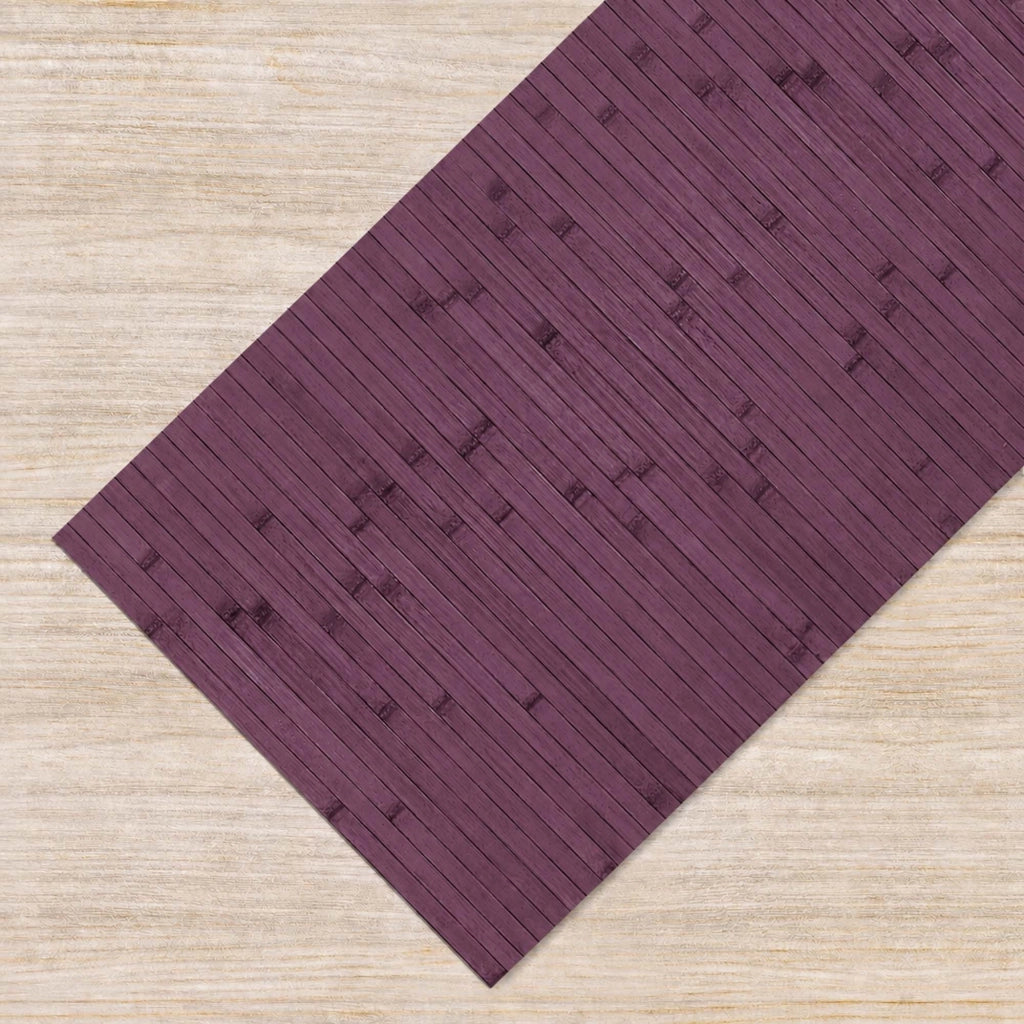 Tappeto Passatoia In Vero Bamboo Tappeto Cucina Ingresso In Legno Antiscivolo Aderente Lavabile E Antimacchia Tagliabile  Lilla - 50x400 cm