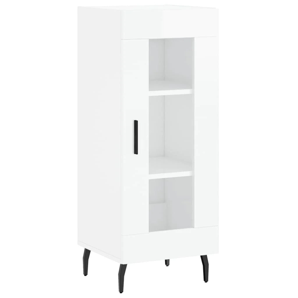 Buffet credenza cassettiera mobiletto mobile contenitore organizer per cucina soggiorno finitura lucida 34,5 x 34 x 90 cm legno ingegnerizzato bianco 02_0030615