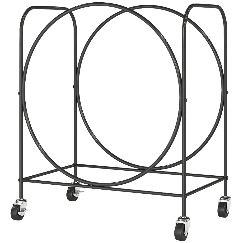 Porta Legna Metallico con Ruote per Interno ed Esterno ¨C zephmum ¨C Nero 51x30x60 cm