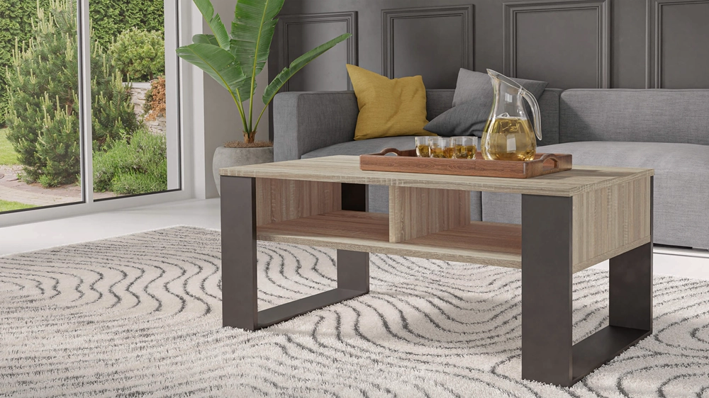 Tavolino modern 2p rovere sonoma nero