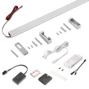 Kit di ferramenta per armadio 2 ante e chiusura ammortizzata Placard 74, Modello Maniglia Sharp, spessore 16 mm, panne..