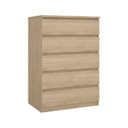 Cassettiera Ansel, Settimino multiuso, Comò camera da letto, Mobile con cassetti, 77x50 h111 cm, Rovere