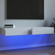 Mobili Porta TV con Luci LED 2pz-Set di 2 Credenza per TV Bianchi 60x35x15,5 cm