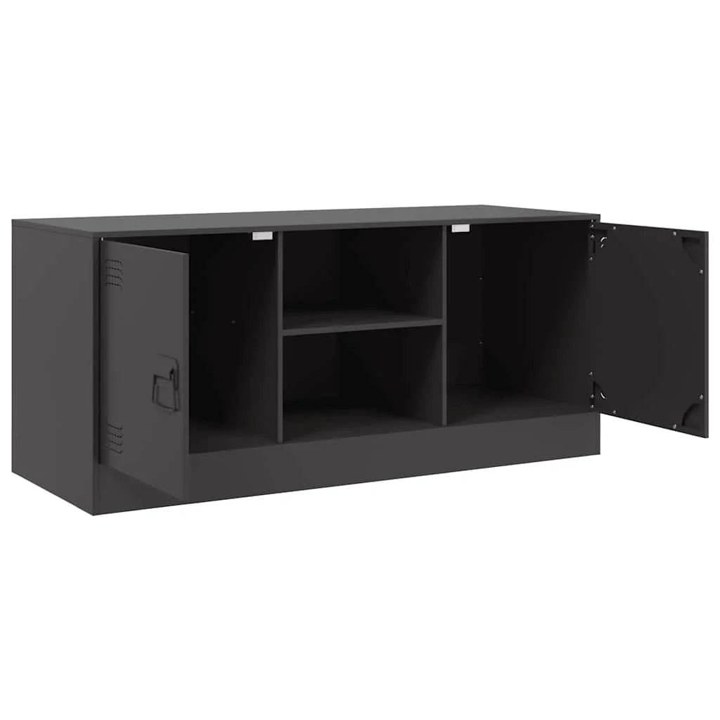 Mobile TV multimediale mensola TV credenza TV per sala da pranzo soggiorno camera da letto 99 x 39 x 44 cm acciaio nero 02_0026369